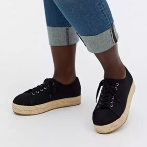 NWT Torrid Black Canvas Espadrille Sneaker (WW) Size 9.5 Wide